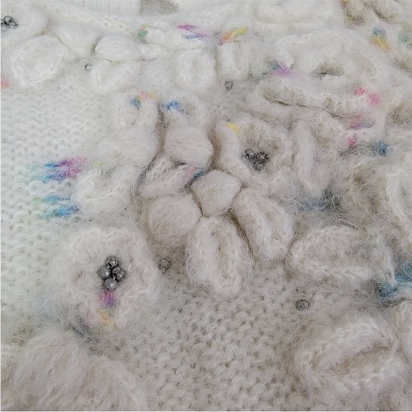 Loveshackfancy Claudette floral sweater XS EUC - Picture 4 of 12